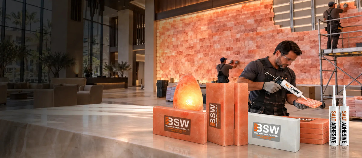 Himalayan salt bricks, tiles