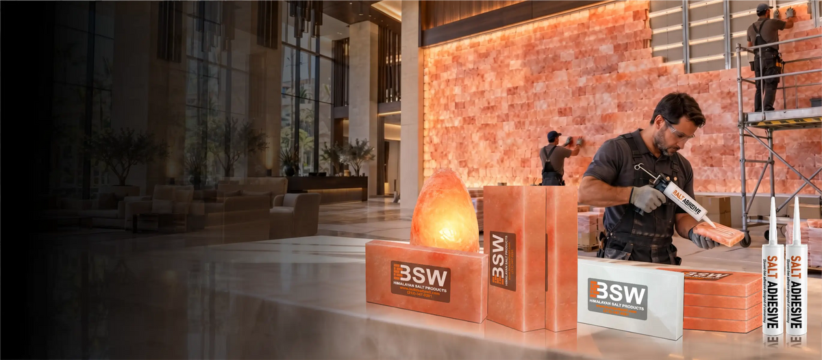 Himalayan salt bricks, tiles