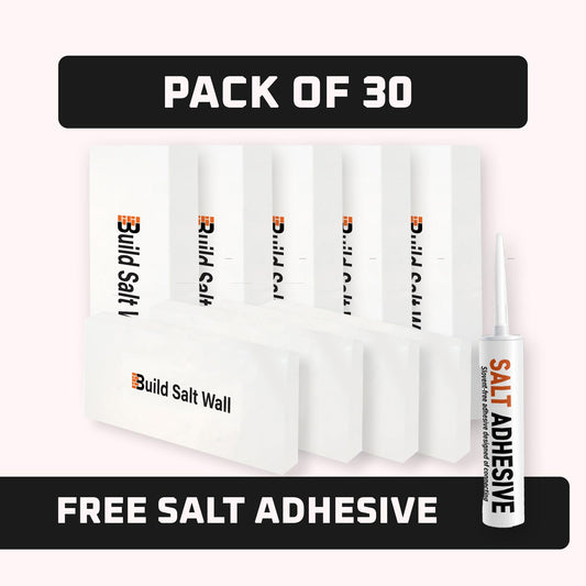 Himalayan White Salt Tiles – Pack of 30 With Free Salt Adhesive