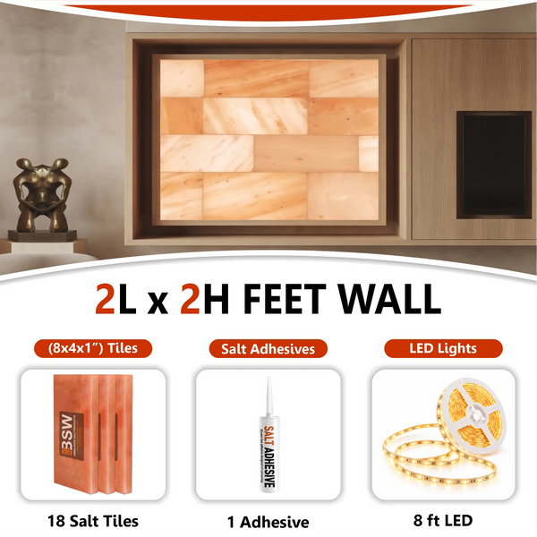 Backlit Himalayan Salt Wall Kit – 2 × 2 ft