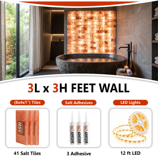 Backlit Himalayan Salt Wall Kit – 3 × 3 ft