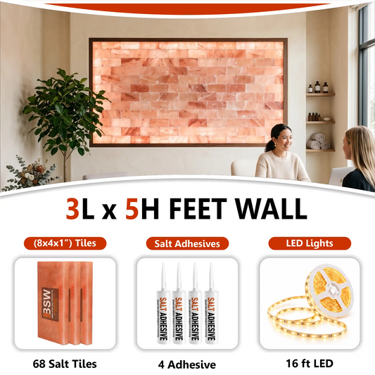 Backlit Himalayan Salt Wall Kit – 3 × 5 ft