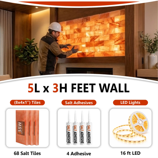 Backlit Himalayan Salt Wall Kit – 5 × 3 ft