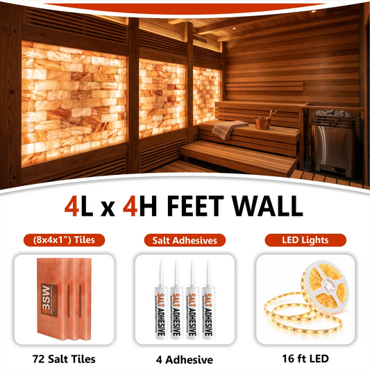 Backlit Himalayan Salt Wall Kit – 4 × 4 ft