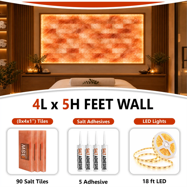 Backlit Himalayan Salt Wall Kit – 4 × 5 ft