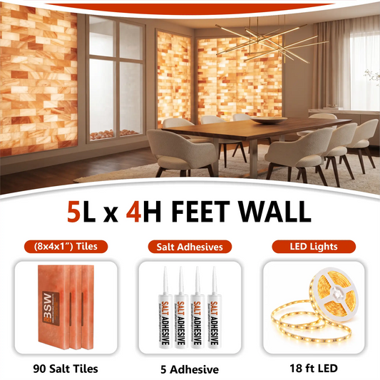 Backlit Himalayan Salt Wall Kit – 5 × 4 ft