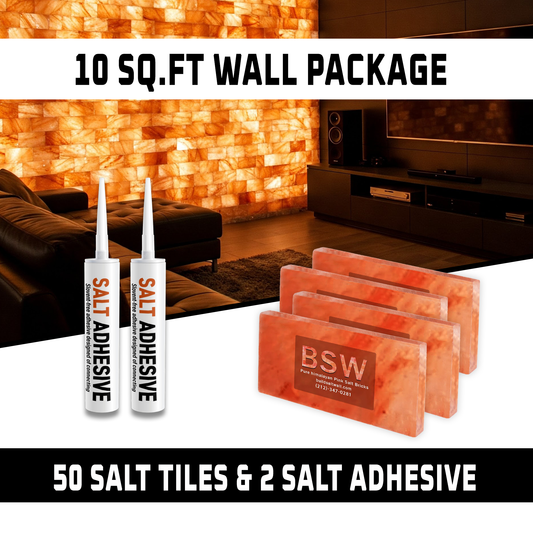 Build 10 sq. ft. Salt Wall With (50 Himalayan Salt Tiles and 2 Salt Adhesive)