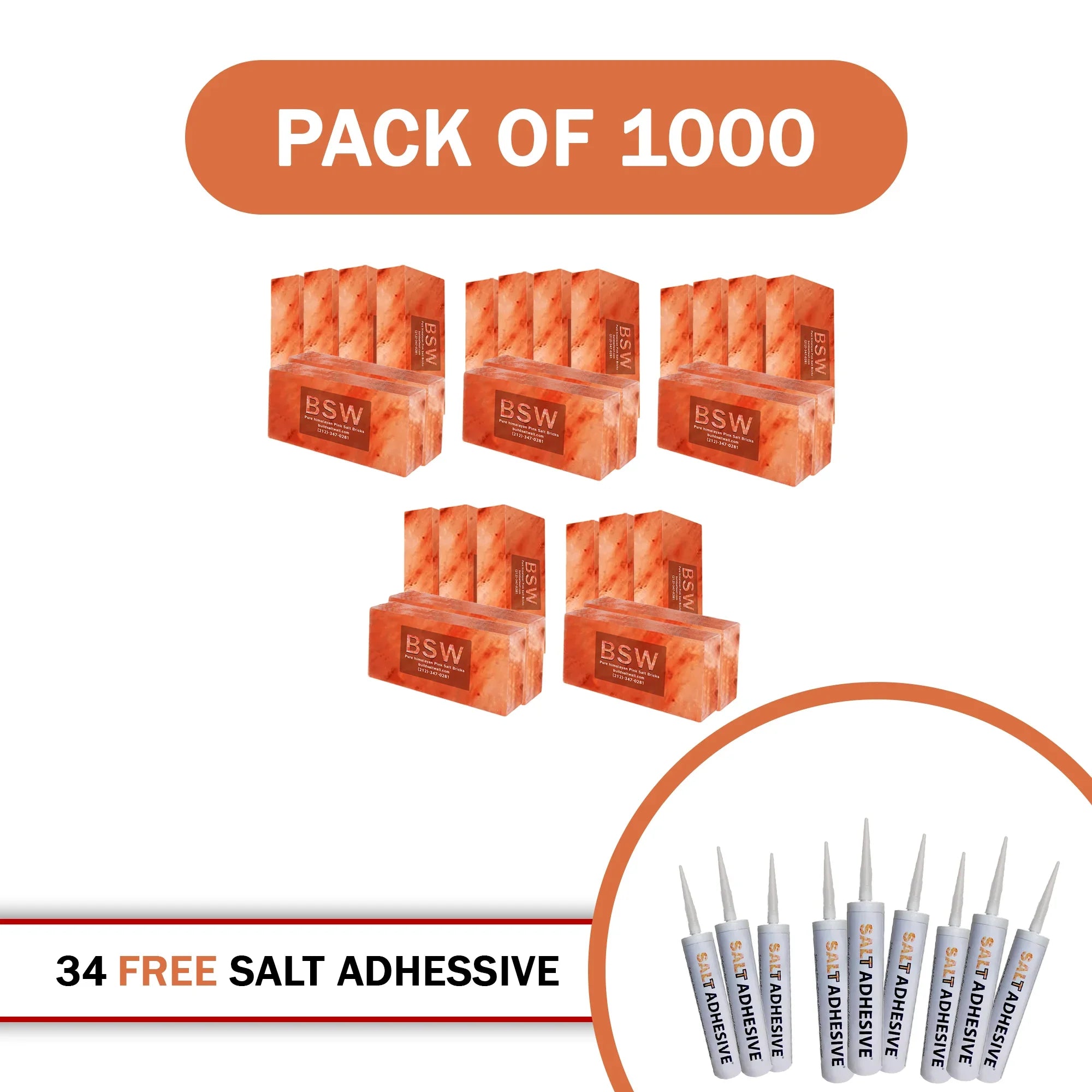 1000 salt bricks with 34 salt adhesive 