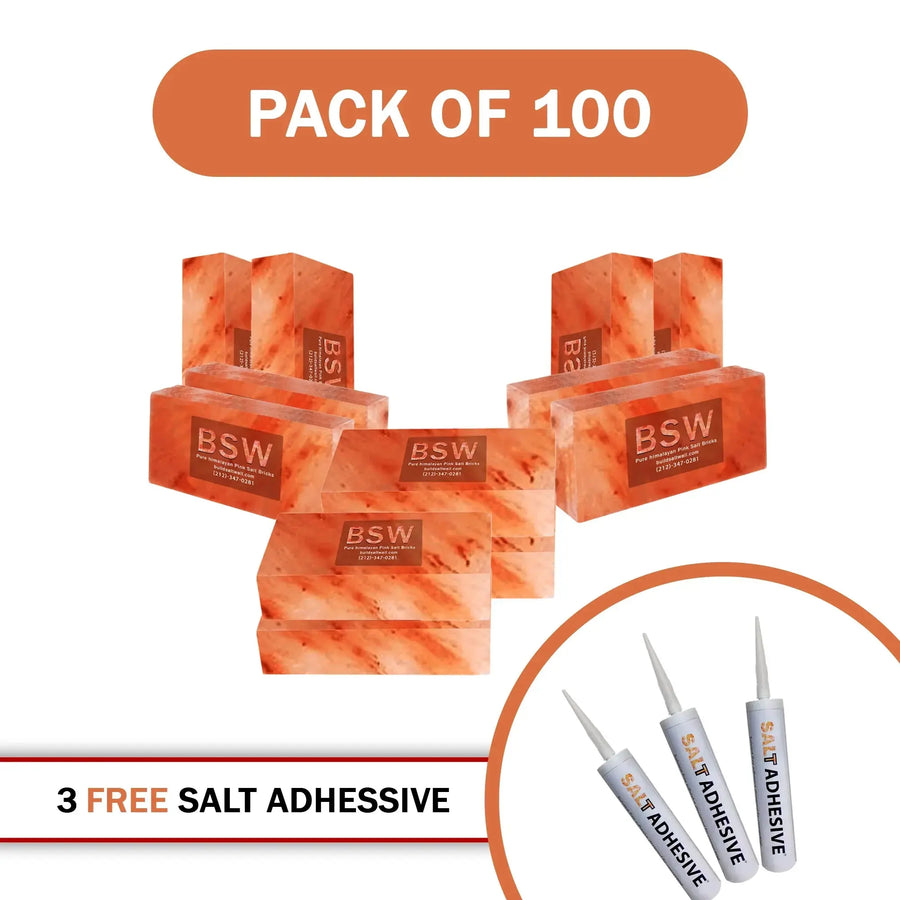 100 salt bricks with 3 adhesive