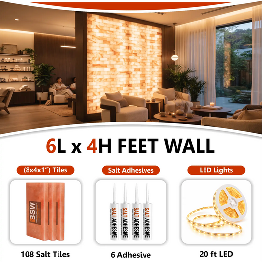 Backlit Himalayan Salt Wall Kit – 6 × 4 ft