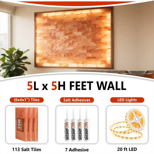 Backlit Himalayan Salt Wall Kit – 5 × 5 ft