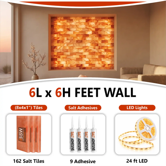Backlit Himalayan Salt Wall Kit – 6 × 6 ft