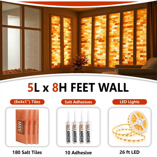 Backlit Himalayan Salt Wall Kit – 5 × 8 ft