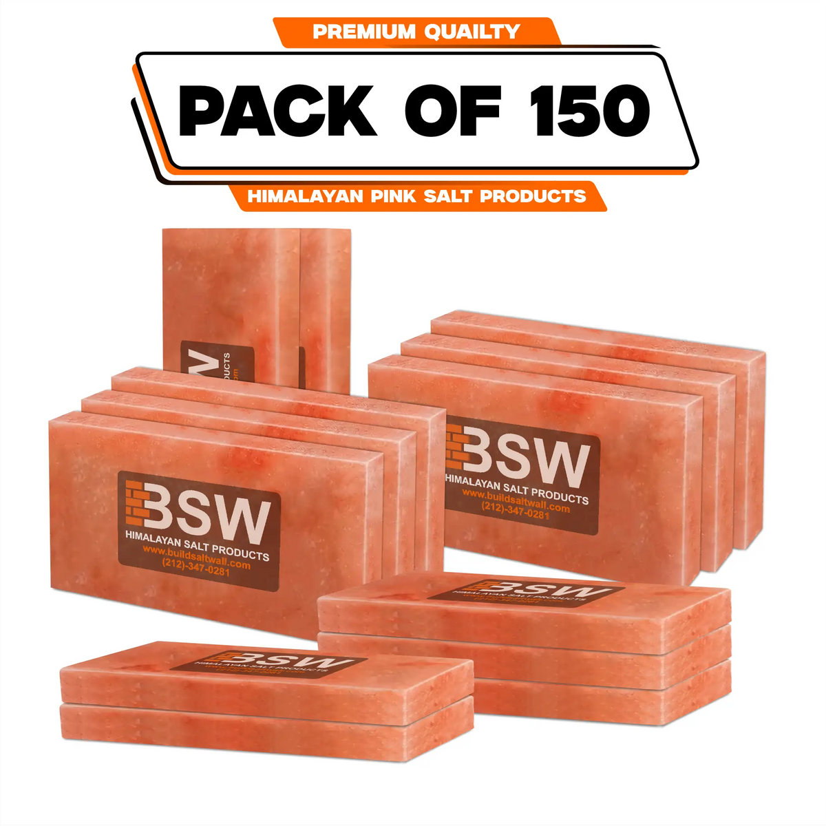 Pack illustration labeled 150 Himalayan pink salt tiles