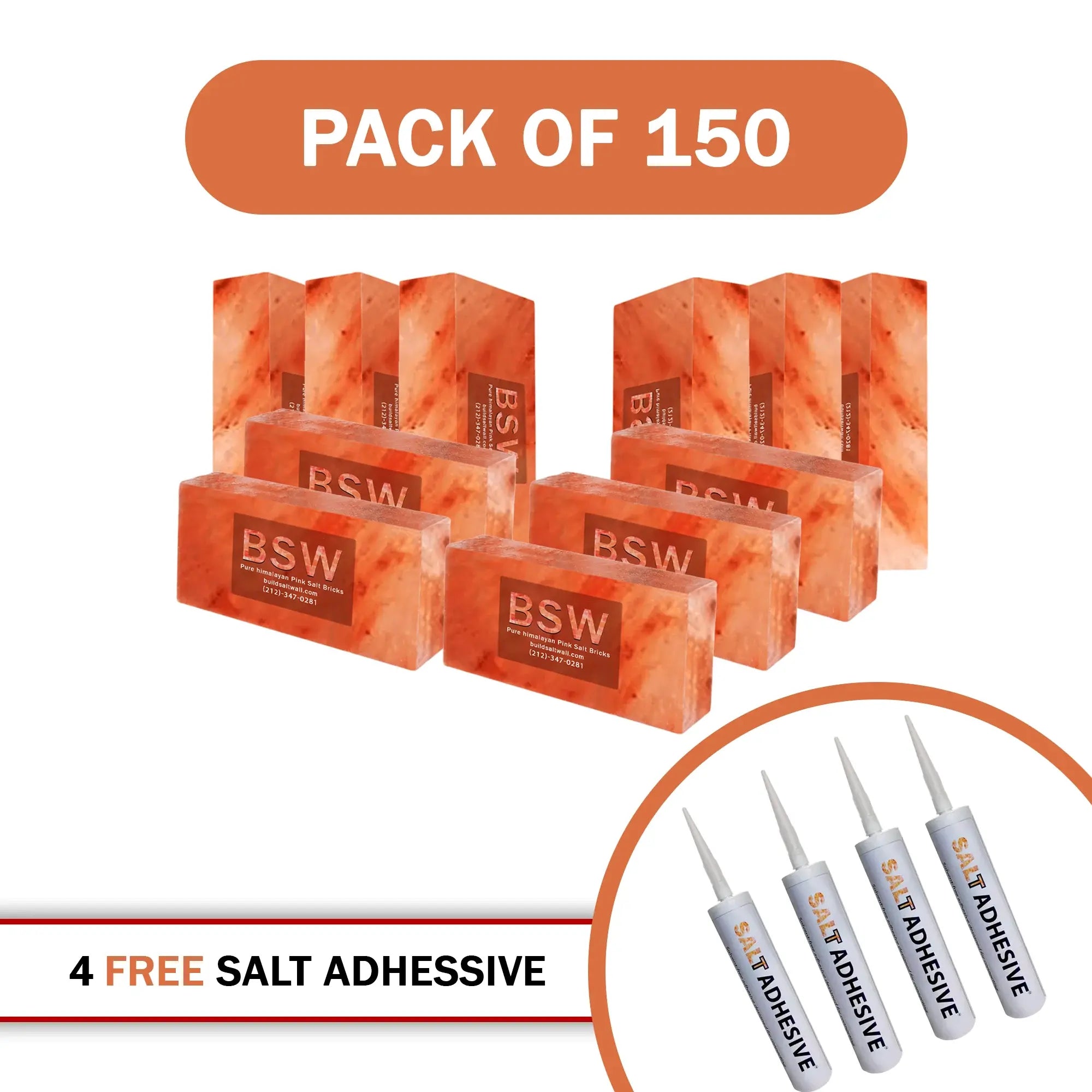 150 salt bricks with 4 salt adhesive