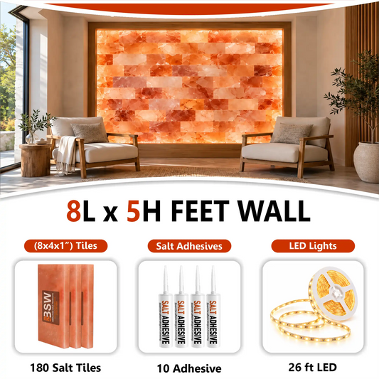 Backlit Himalayan Salt Wall Kit – 8 × 5 ft