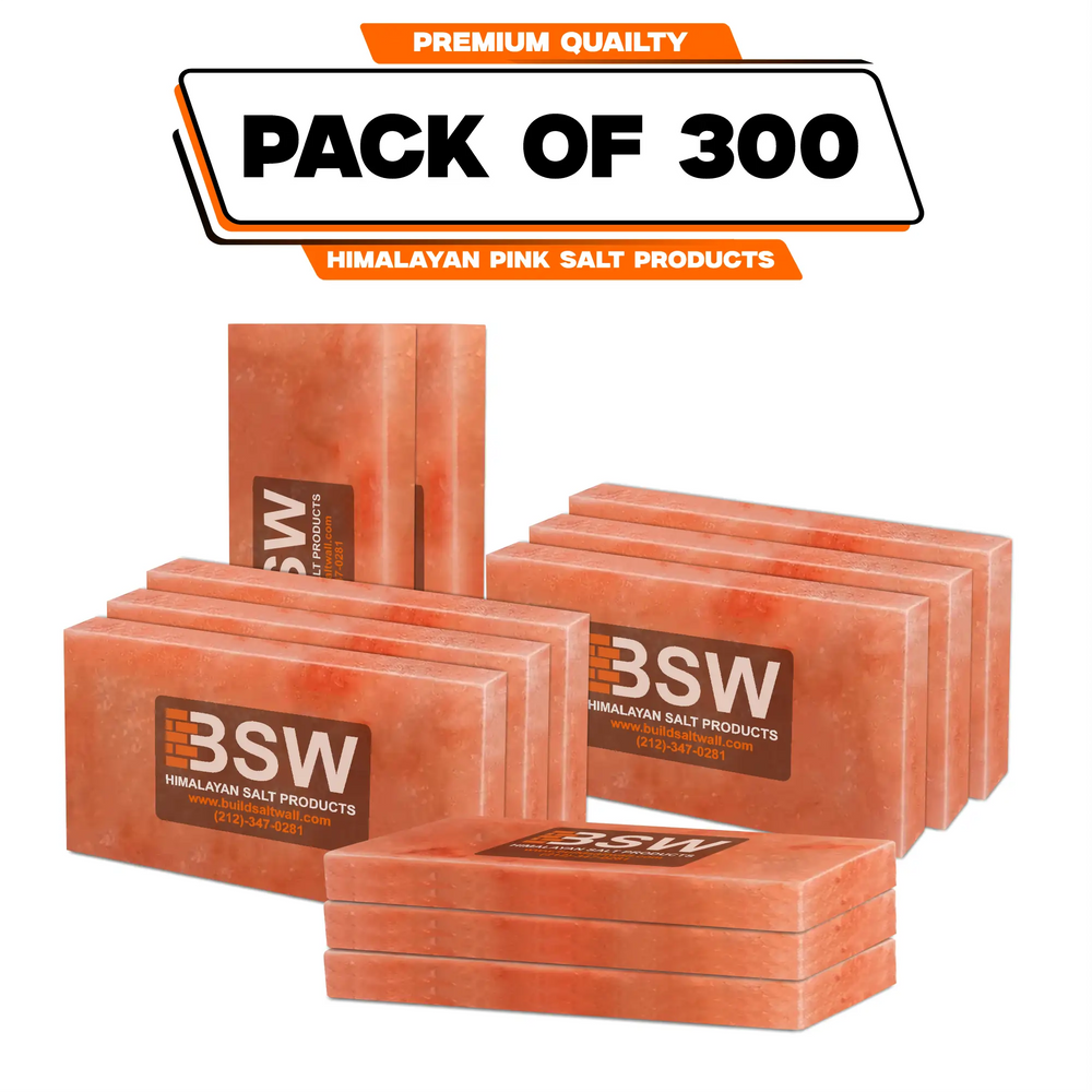 Pack illustration labeled 300 Himalayan pink salt tiles