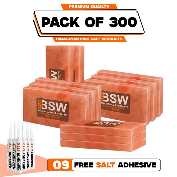 Himalayan Pink Salt Tiles - Pack of 300 With 9 Salt Adhesive