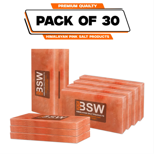 Pack illustration labeled 30 Himalayan pink salt tiles
