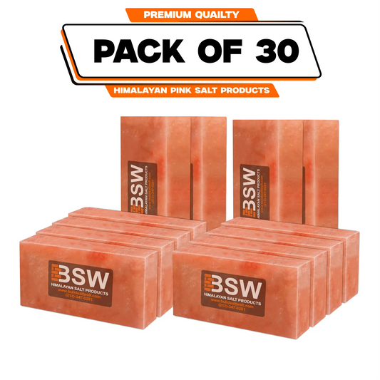 Pack illustration labeled 30 Himalayan salt bricks