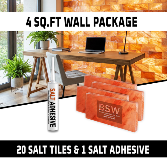 Build 4 sq. ft. Wall With (20 Pink Salt Tiles and 1 Salt Adhesive for Spa Sauna)