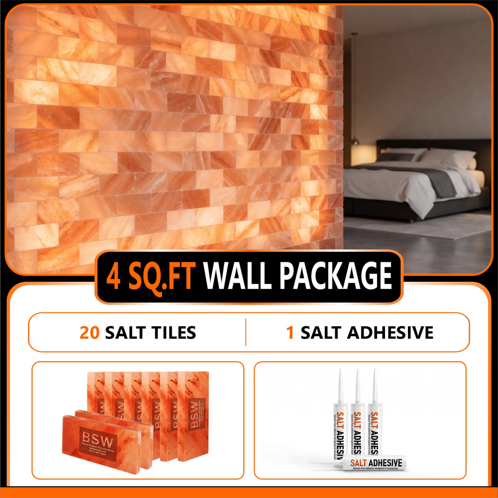 4 sq.ft wall with 20 salt tiles with 1 salt adhesive