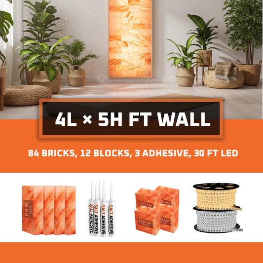 Himalayan Salt Bricks Wall Pack  (4L × 5H 