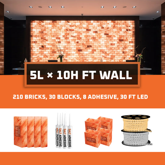 Himalayan Salt Bricks Wall Pack  (5ft × 10ft