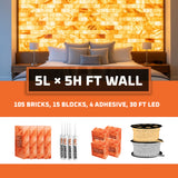 Himalayan Salt Bricks Wall Pack  (5ft × 5ft