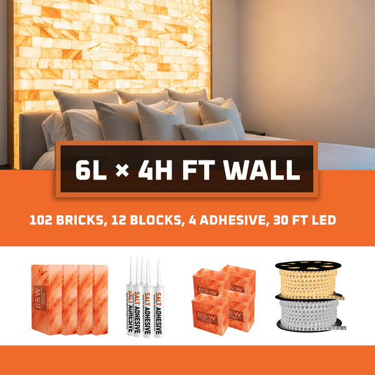 Himalayan Salt Bricks Wall Pack  (6ft × 4ft 