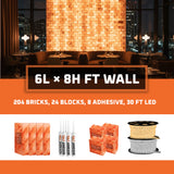 Himalayan Salt Bricks Wall Pack  (6L × 8H 