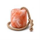 Pink salt lick block with a hanging rope