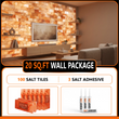 Build 20 Square Feet Salt Wall (100 Himalayan Pink Salt Tiles 8" x 4" x 1" With 3 Salt Adhesives) Build Salt Wall