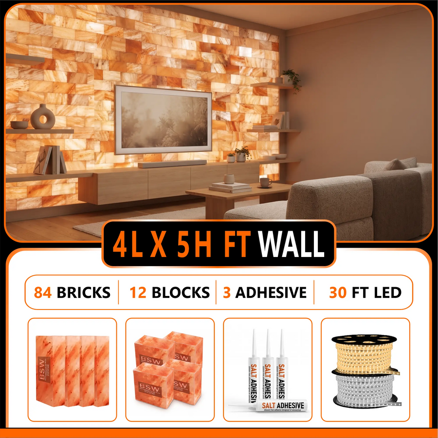 Himalayan Salt Bricks Wall Pack  (4L × 5H 