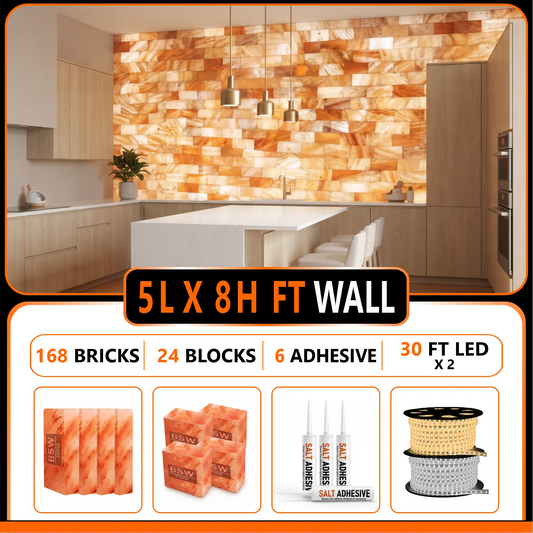 Himalayan Salt Bricks Wall Pack (5ft × 8ft 