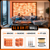 Himalayan Salt Bricks Wall Pack  (6L × 8H 
