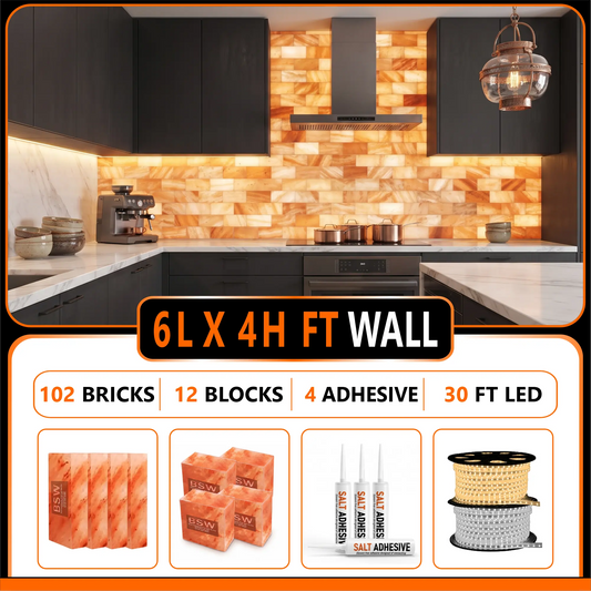 Himalayan Salt Bricks Wall Pack  (6ft × 4ft 