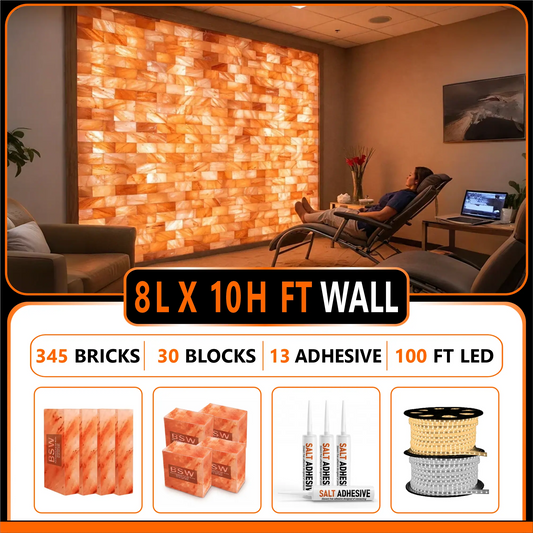 Himalayan Salt Bricks Wall Pack  (8L× 10H