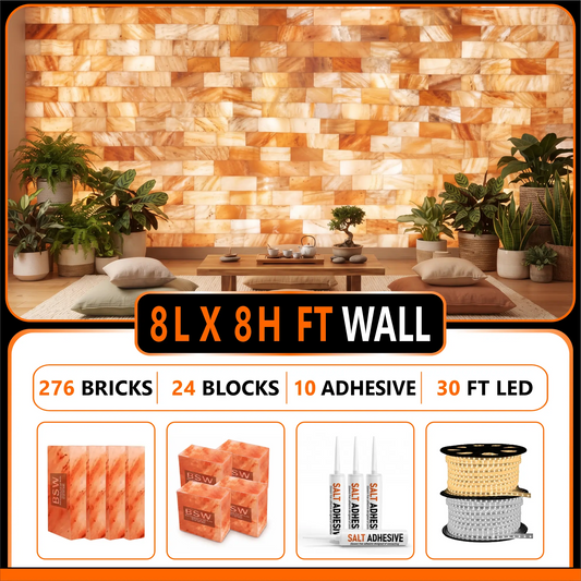 Himalayan Salt Bricks Wall Pack  (8L × 8H