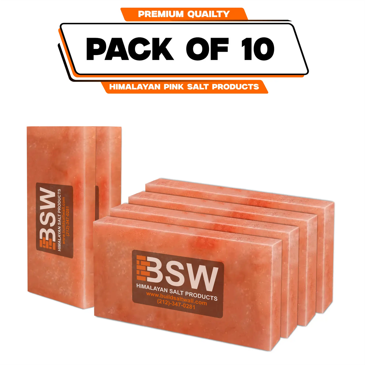 Pack illustration labeled 10 Himalayan pink salt tiles