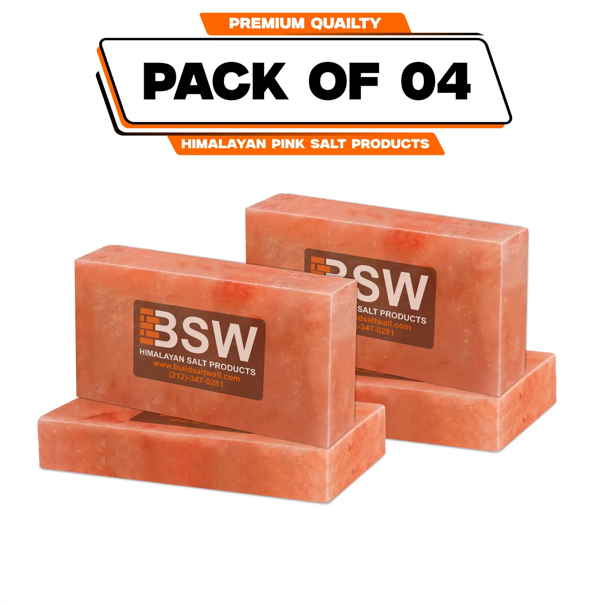 Pack illustration labeled 4 Himalayan salt bricks
