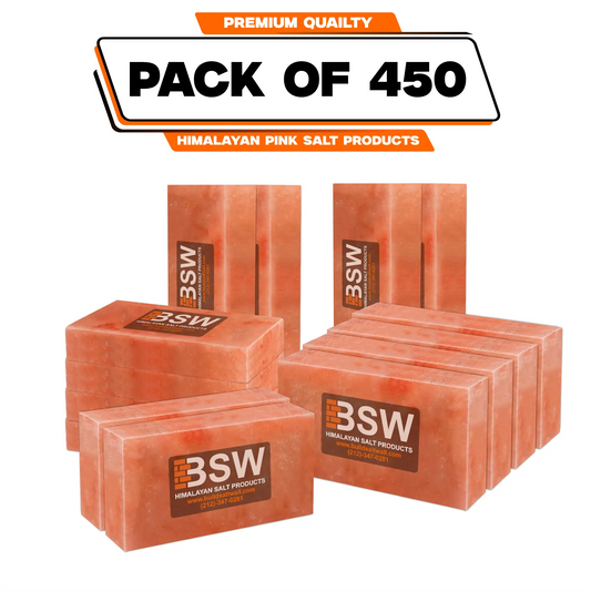 Pack illustration labeled 450 Himalayan salt bricks