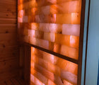 Himalayan salt wall with wooden frame