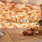 Minimalist Yoga and Meditation Space Featuring Warm Backlit Himalayan Pink Salt Brick Wall