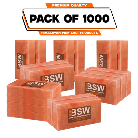 Pack illustration labeled 1,000 Himalayan salt bricks