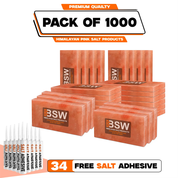Himalayan Pink Salt Tiles - Pack of 1000 With 34 Salt Adhesive