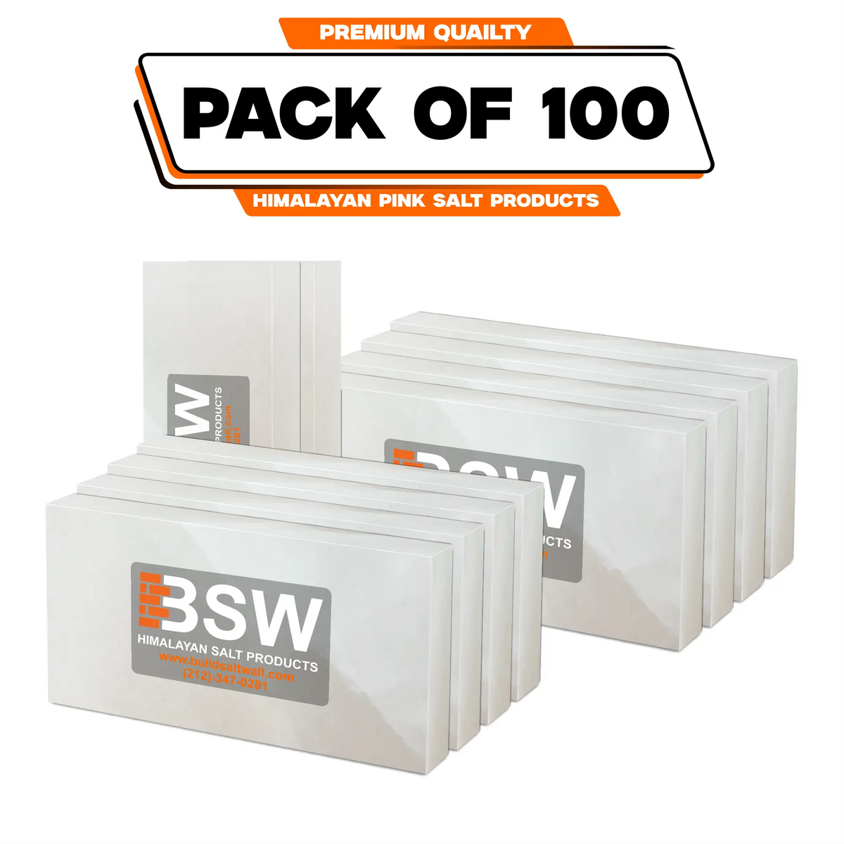 White Himalayan salt tiles, 100-pack
