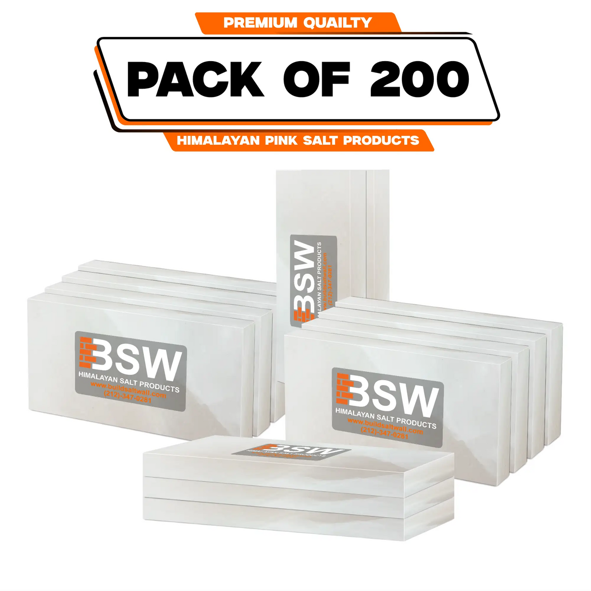 White Himalayan salt tiles, 200-pack