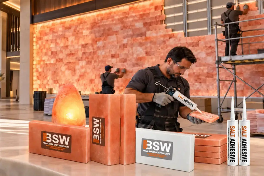 Himalayan salt bricks, tiles