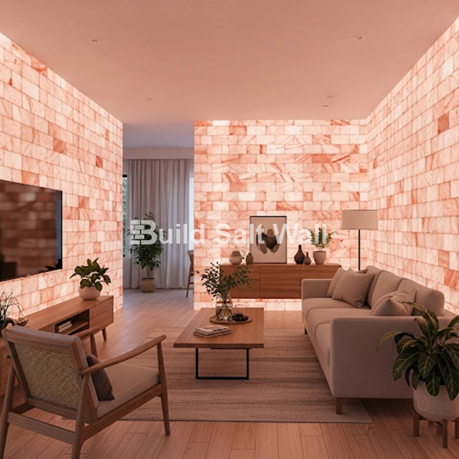 Build 2 sq. ft. Salt Wall (10 Himalayan Salt Tiles 8" x 4" x 1" With 1 Salt Adhesives)